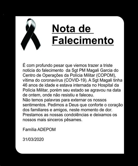 NOTA DE FALECIMENTO A .